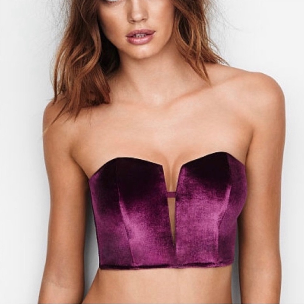 Victoria's Secret Purple Velvet Bustier Bra